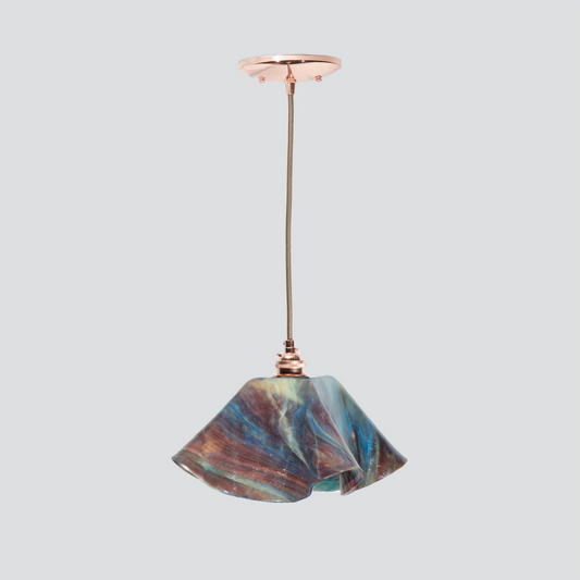 Jezebel Gallery Lily Signature 11" x 7" Large Day Pendant Light With Copper Hardware