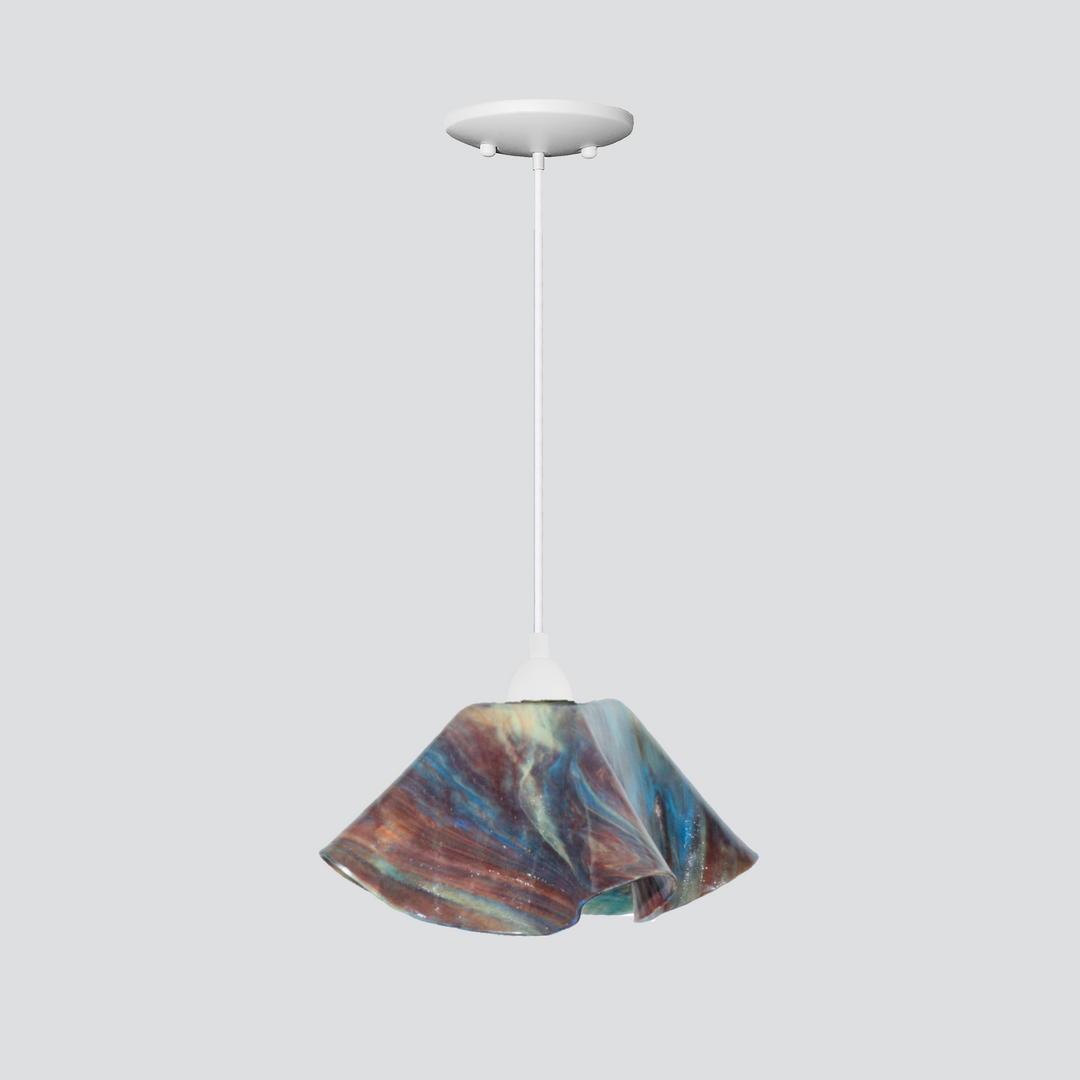 Jezebel Gallery Lily Signature 11" x 7" Large Day Pendant Light With White Hardware