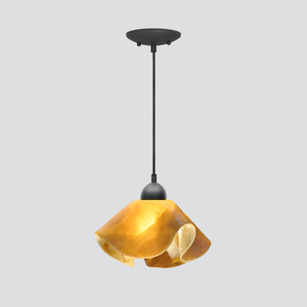 Jezebel Gallery Lily Signature 11" x 7" Large Honeysuckle Pendant Light With Black Hardware