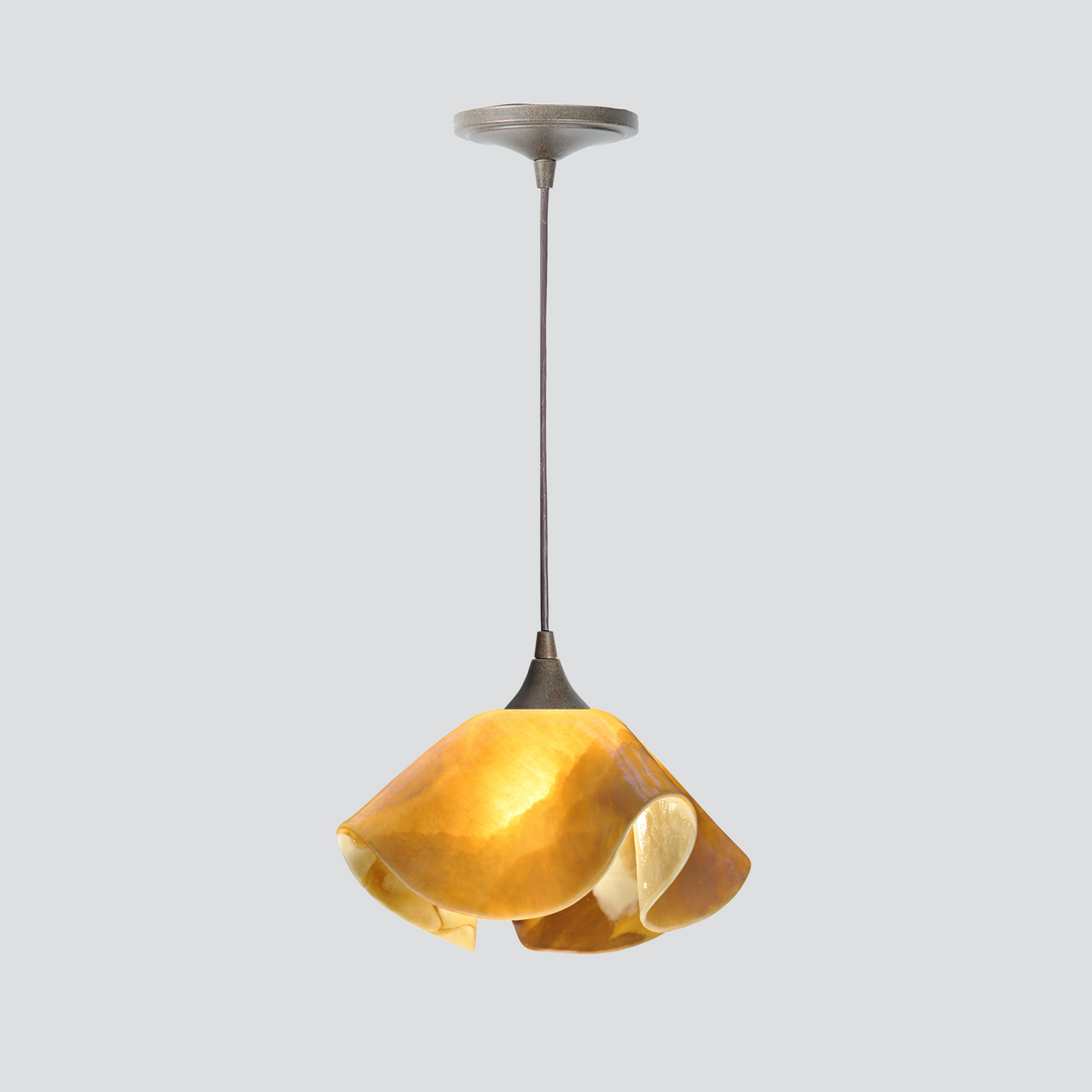 Jezebel Gallery Lily Signature 11" x 7" Large Honeysuckle Pendant Light With Brown Hardware
