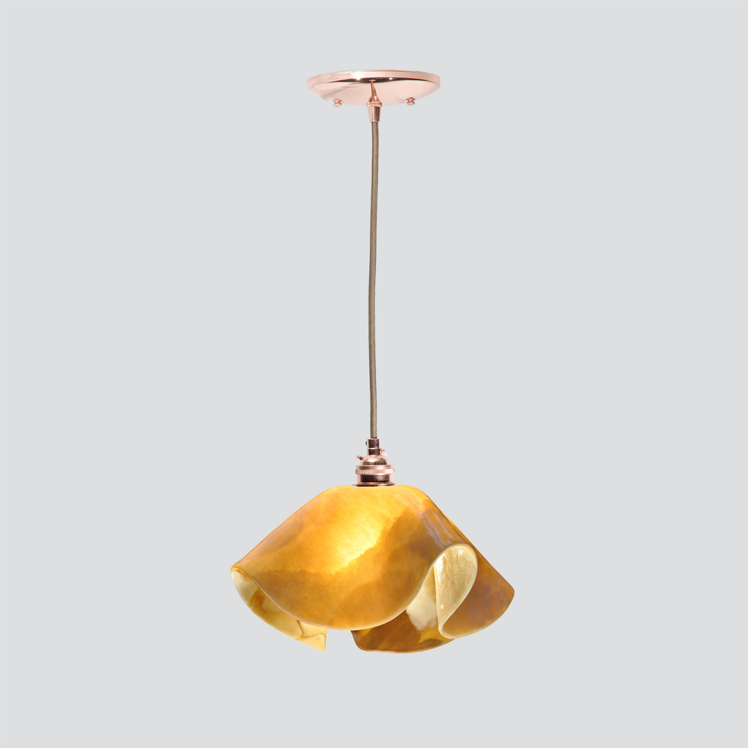 Jezebel Gallery Lily Signature 11" x 7" Large Honeysuckle Pendant Light With Copper Hardware