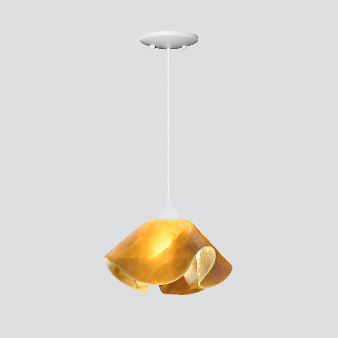 Jezebel Gallery Lily Signature 11" x 7" Large Honeysuckle Pendant Light With White Hardware
