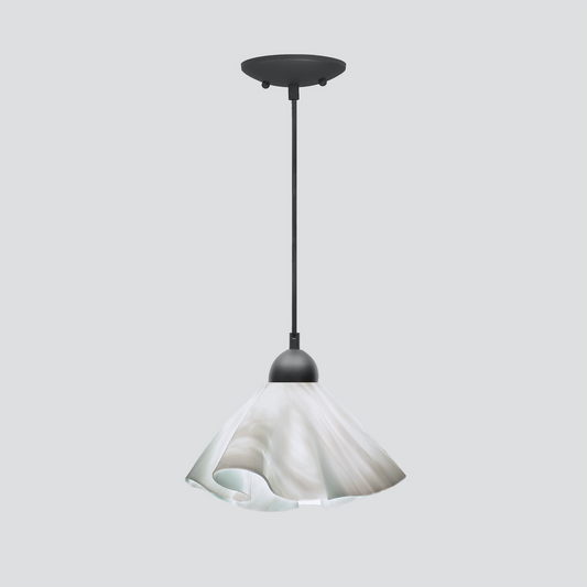 Jezebel Gallery Lily Signature 11" x 7" Large Lotus Pendant Light With Black Hardware