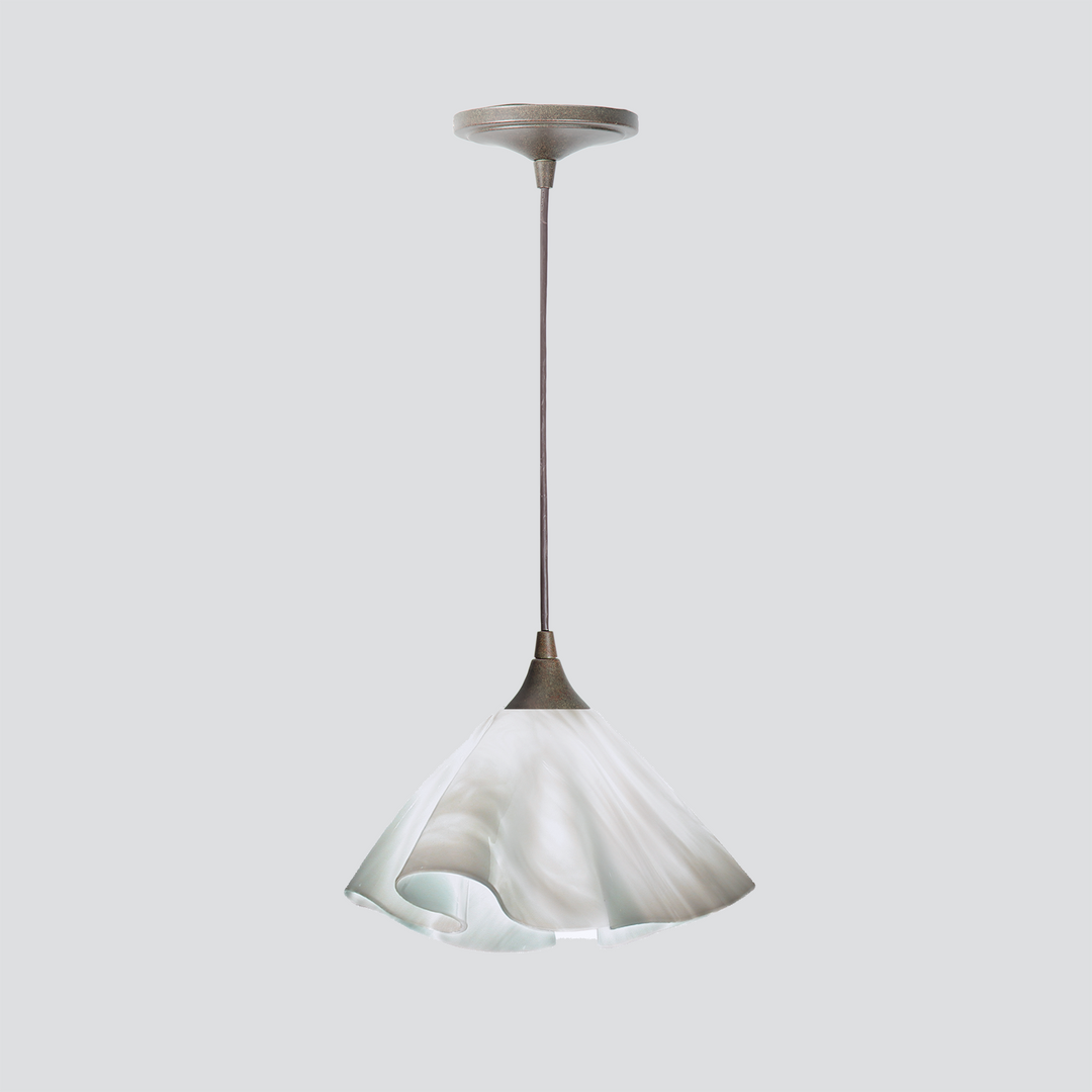 Jezebel Gallery Lily Signature 11" x 7" Large Lotus Pendant Light With Brown Hardware
