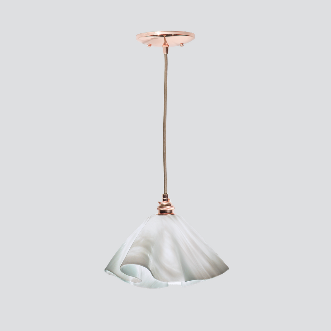 Jezebel Gallery Lily Signature 11" x 7" Large Lotus Pendant Light With Copper Hardware