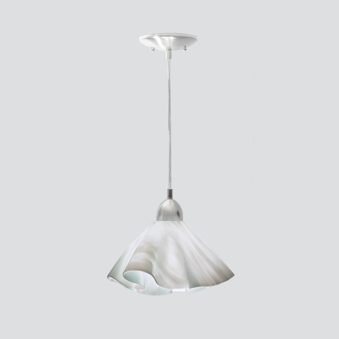 Jezebel Gallery Lily Signature 11" x 7" Large Lotus Pendant Light With Nickel Hardware