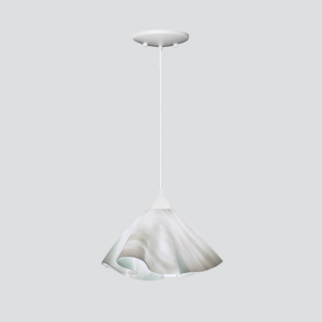 Jezebel Gallery Lily Signature 11" x 7" Large Lotus Pendant Light With White Hardware