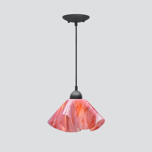 Jezebel Gallery Lily Signature 11" x 7" Large Peony Pendant Light With Black Hardware
