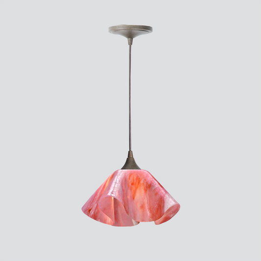 Jezebel Gallery Lily Signature 11" x 7" Large Peony Pendant Light With Brown Hardware