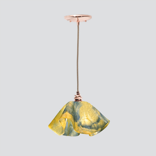 Jezebel Gallery Lily Signature 11" x 7" Large Strawflower Pendant Light With Copper Hardware