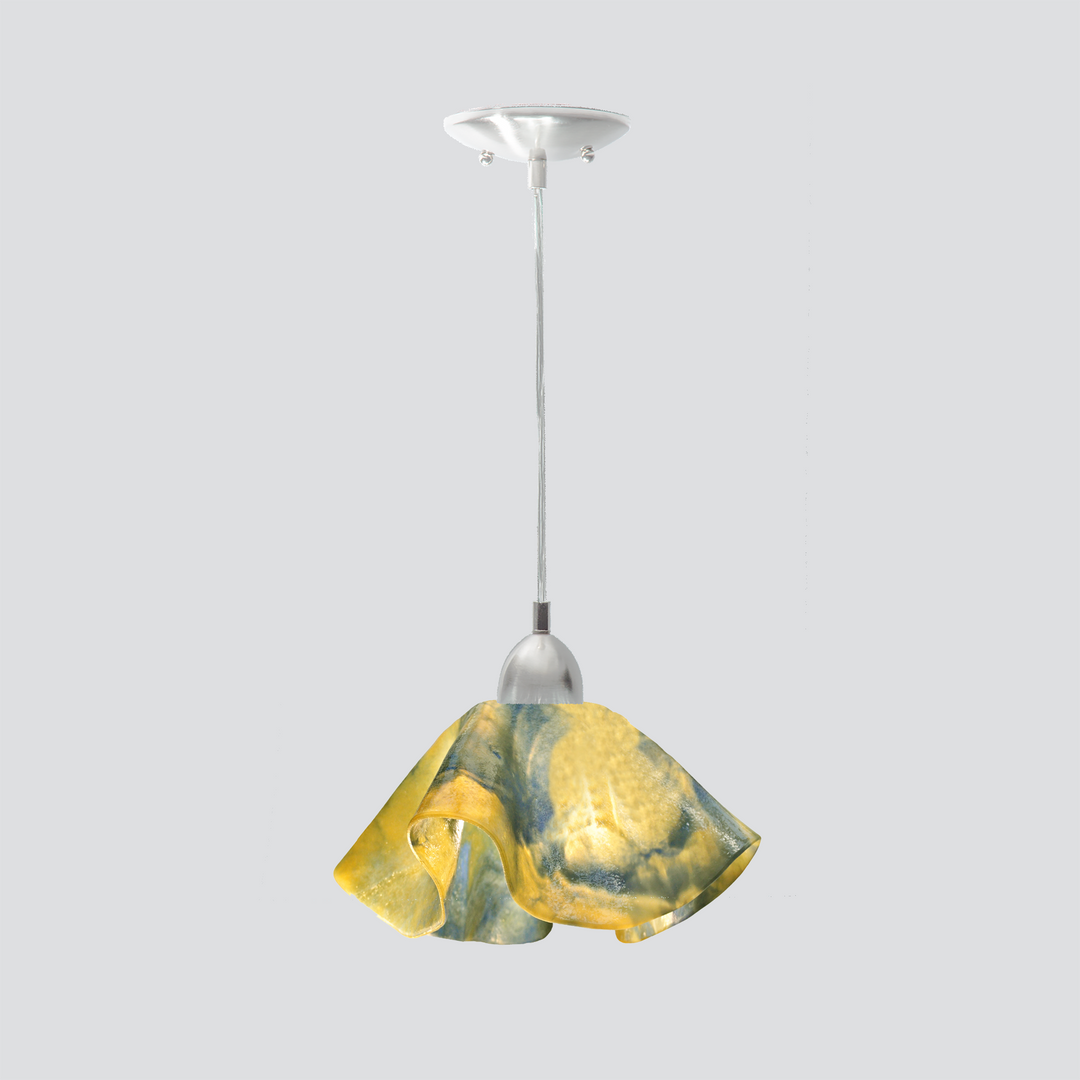 Jezebel Gallery Lily Signature 11" x 7" Large Strawflower Pendant Light With Nickel Hardware