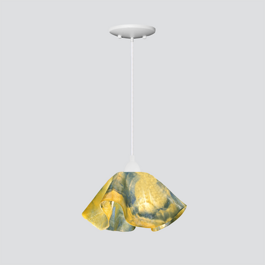 Jezebel Gallery Lily Signature 11" x 7" Large Strawflower Pendant Light With White Hardware