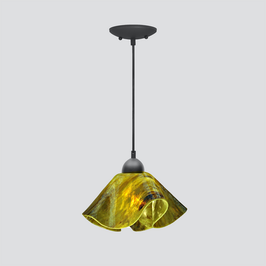Jezebel Gallery Lily Signature 11" x 7" Large Treebark Pendant Light With Black Hardware