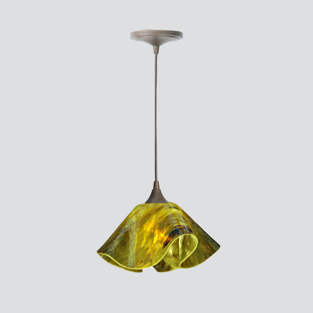 Jezebel Gallery Lily Signature 11" x 7" Large Treebark Pendant Light With Brown Hardware