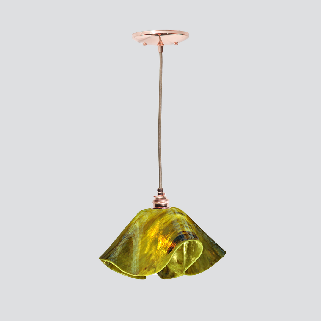 Jezebel Gallery Lily Signature 11" x 7" Large Treebark Pendant Light With Copper Hardware