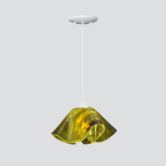 Jezebel Gallery Lily Signature 11" x 7" Large Treebark Pendant Light With White Hardware