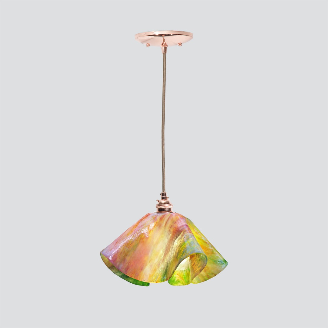 Jezebel Gallery Lily Signature 11" x 7" Large Tulip Pendant Light With Copper Hardware