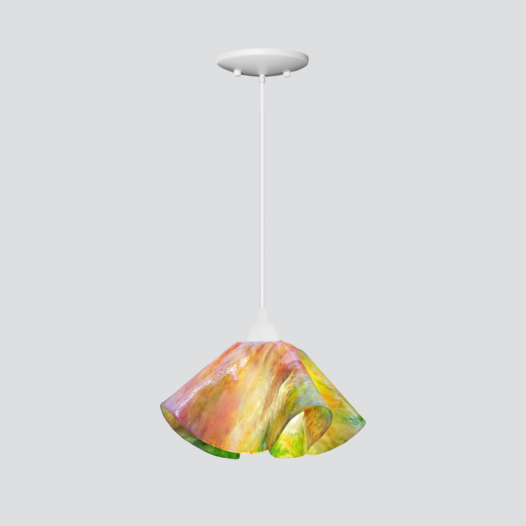 Jezebel Gallery Lily Signature 11" x 7" Large Tulip Pendant Light With White Hardware