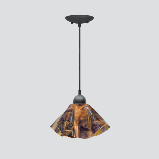 Jezebel Gallery Lily Signature 11" x 7" Large Wild Iris Pendant Light With Black Hardware