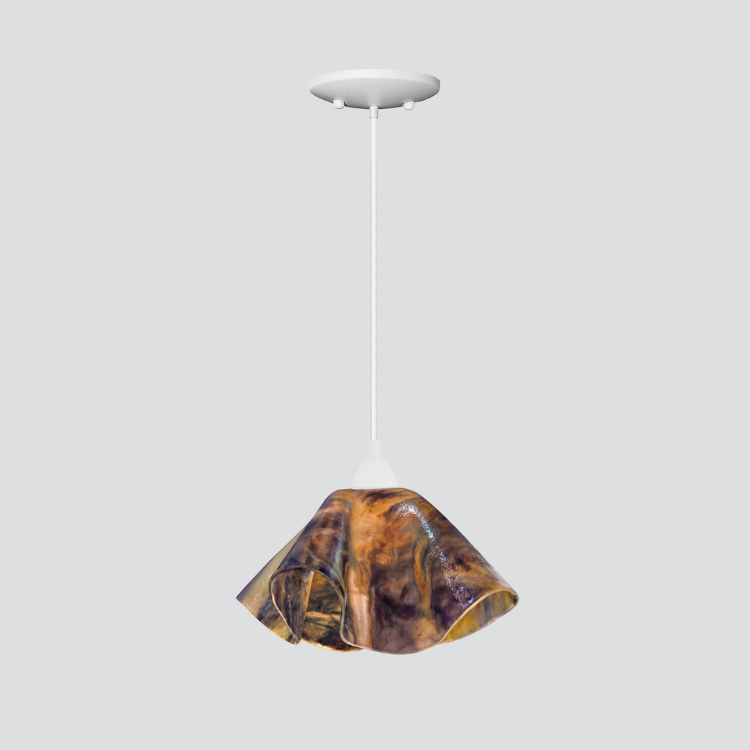 Jezebel Gallery Lily Signature 11" x 7" Large Wild Iris Pendant Light With White Hardware