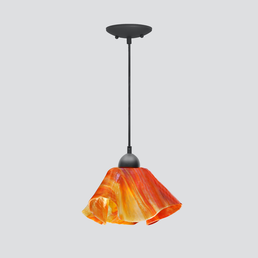 Jezebel Gallery Lily Signature 11" x 7" Large Zinna Pendant Light With Black Hardware