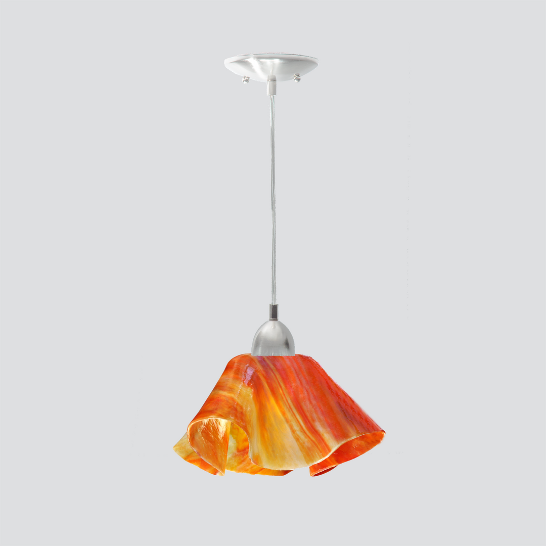 Jezebel Gallery Lily Signature 11" x 7" Large Zinna Pendant Light With Nickel Hardware