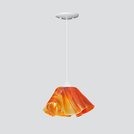 Jezebel Gallery Lily Signature 11" x 7" Large Zinna Pendant Light With White Hardware