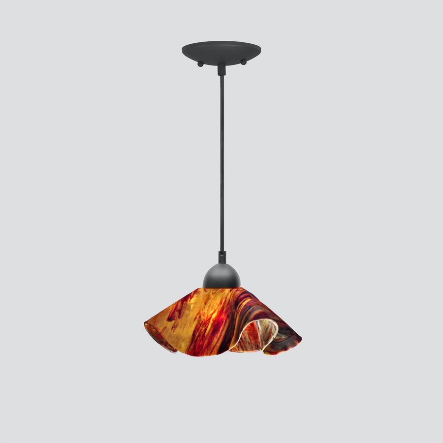 Jezebel Gallery Lily Signature 9" x 5" Small Begonia Pendant Light With Black Hardware