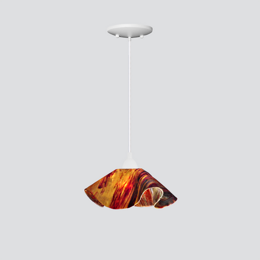 Jezebel Gallery Lily Signature 9" x 5" Small Begonia Pendant Light With White Hardware