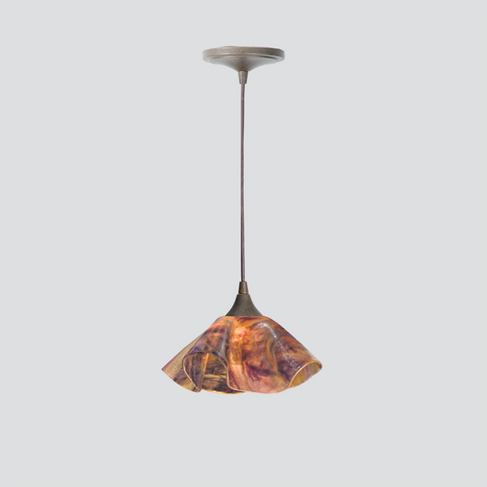 Jezebel Gallery Lily Signature 9" x 5" Small Black Eyed Susan Pendant Light With Brown Hardware