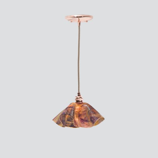Jezebel Gallery Lily Signature 9" x 5" Small Black Eyed Susan Pendant Light With Copper Hardware