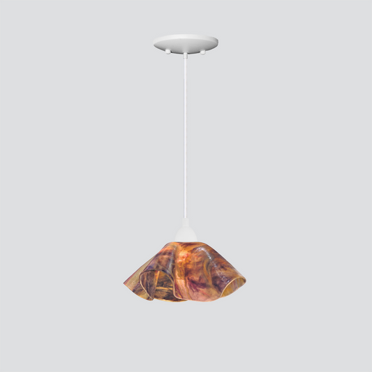 Jezebel Gallery Lily Signature 9" x 5" Small Black Eyed Susan Pendant Light With White Hardware
