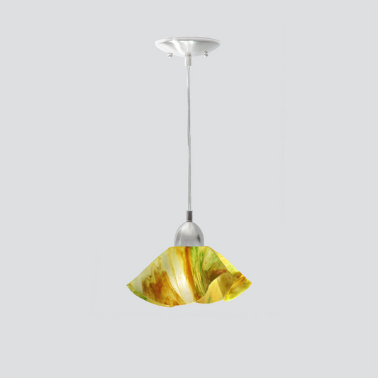 Jezebel Gallery Lily Signature 9" x 5" Small Buttercup Pendant Light With Nickel Hardware