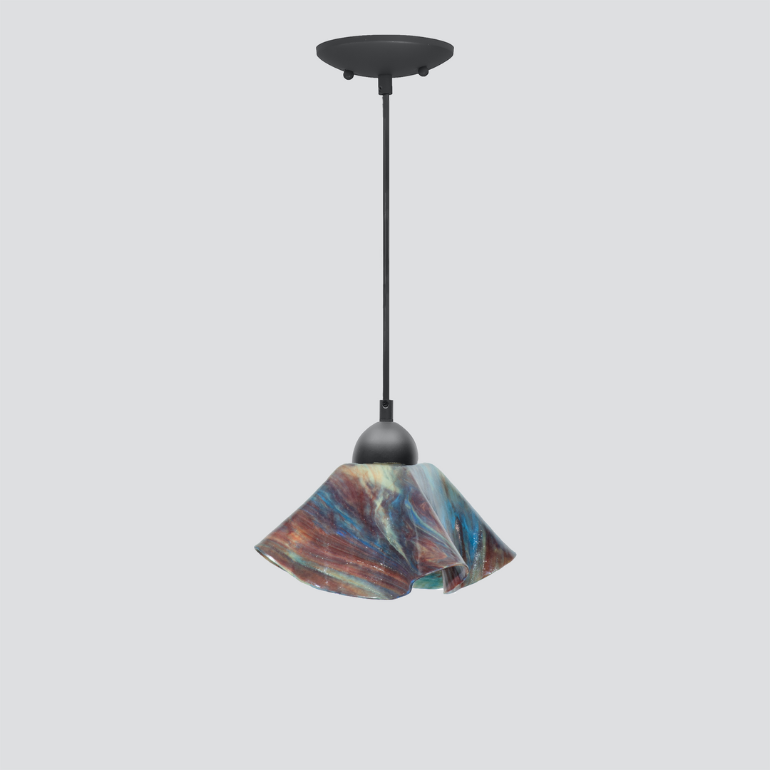 Jezebel Gallery Lily Signature 9" x 5" Small Day Pendant Light With Black Hardware