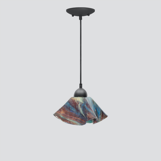 Jezebel Gallery Lily Signature 9" x 5" Small Day Pendant Light With Black Hardware