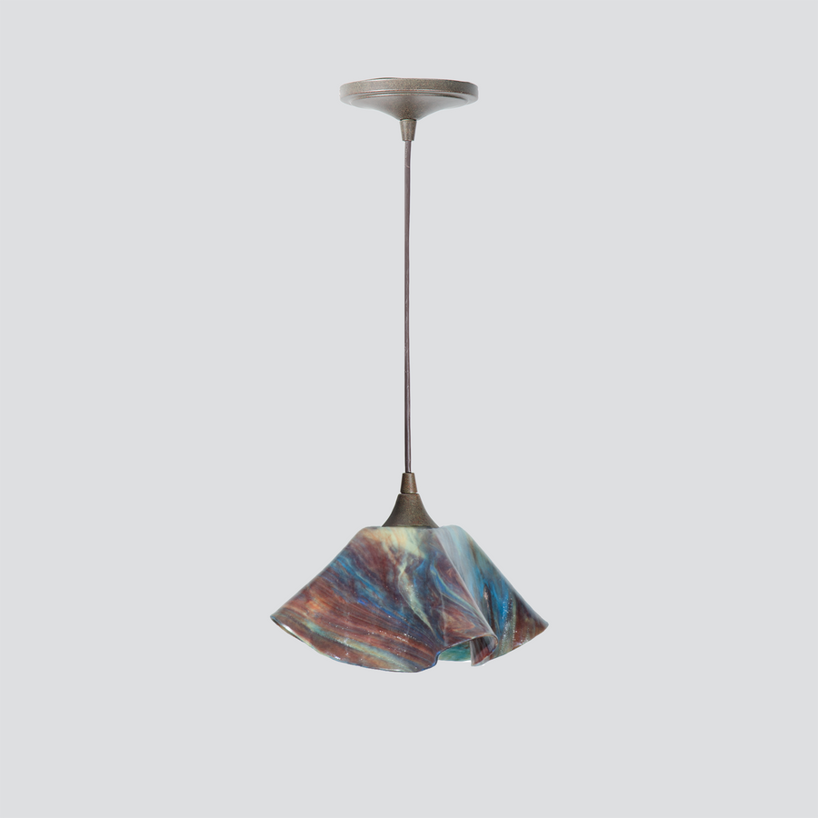 Jezebel Gallery Lily Signature 9" x 5" Small Day Pendant Light With Brown Hardware