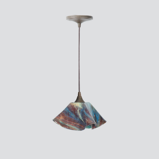Jezebel Gallery Lily Signature 9" x 5" Small Day Pendant Light With Brown Hardware