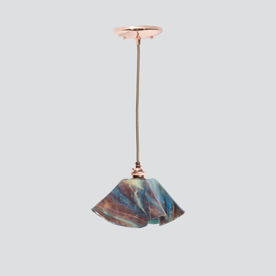 Jezebel Gallery Lily Signature 9" x 5" Small Day Pendant Light With Copper Hardware