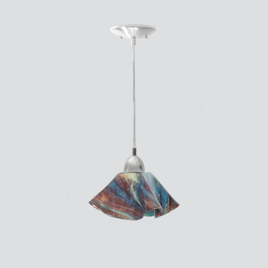 Jezebel Gallery Lily Signature 9" x 5" Small Day Pendant Light With Nickel Hardware