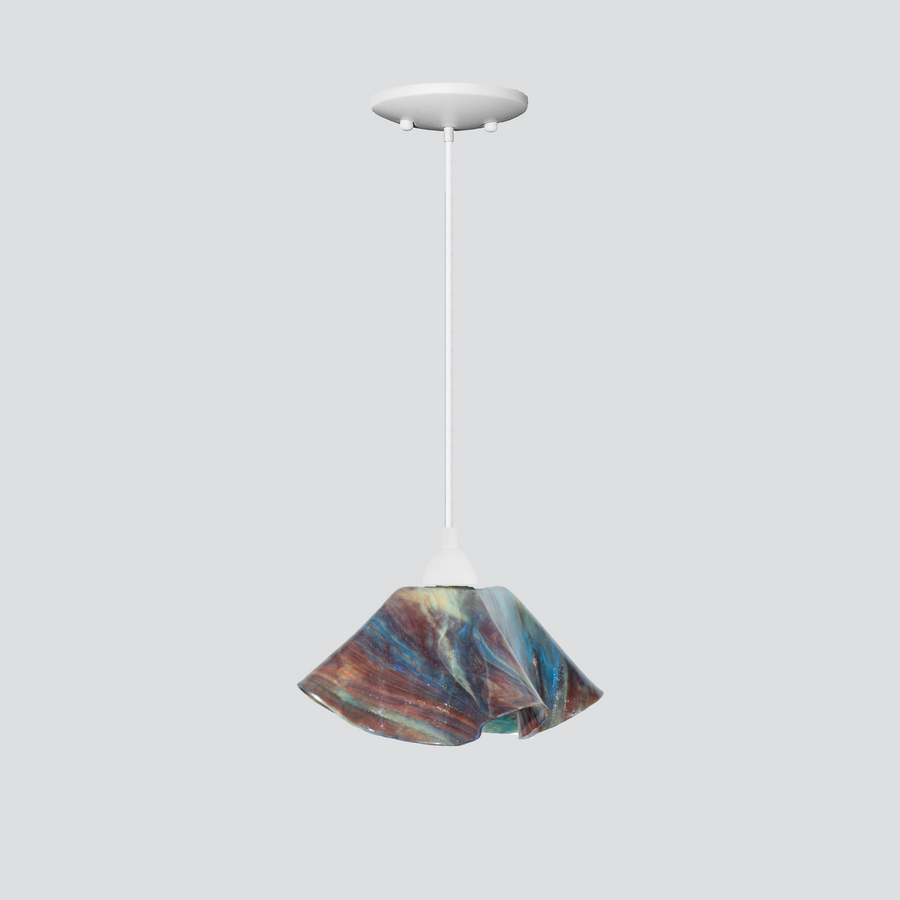 Jezebel Gallery Lily Signature 9" x 5" Small Day Pendant Light With White Hardware