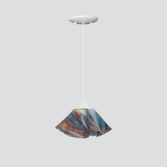 Jezebel Gallery Lily Signature 9" x 5" Small Day Pendant Light With White Hardware