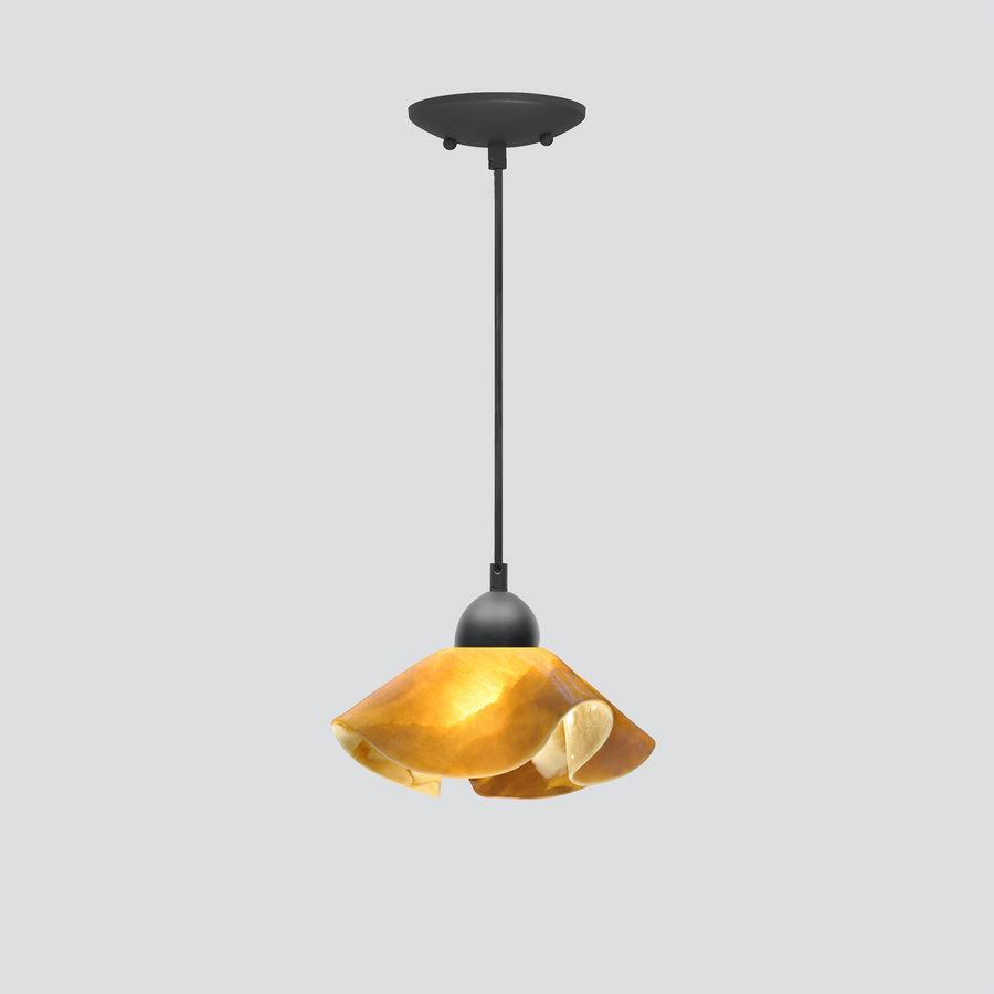 Jezebel Gallery Lily Signature 9" x 5" Small Honeysuckle Pendant Light With Black Hardware