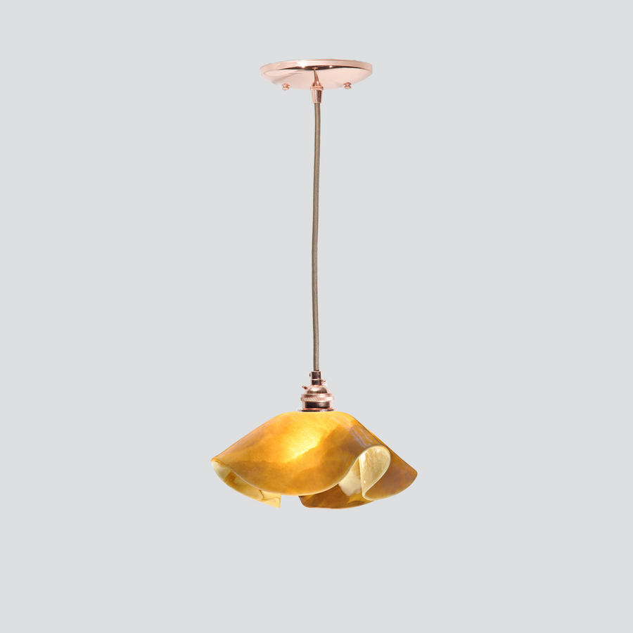 Jezebel Gallery Lily Signature 9" x 5" Small Honeysuckle Pendant Light With Copper Hardware