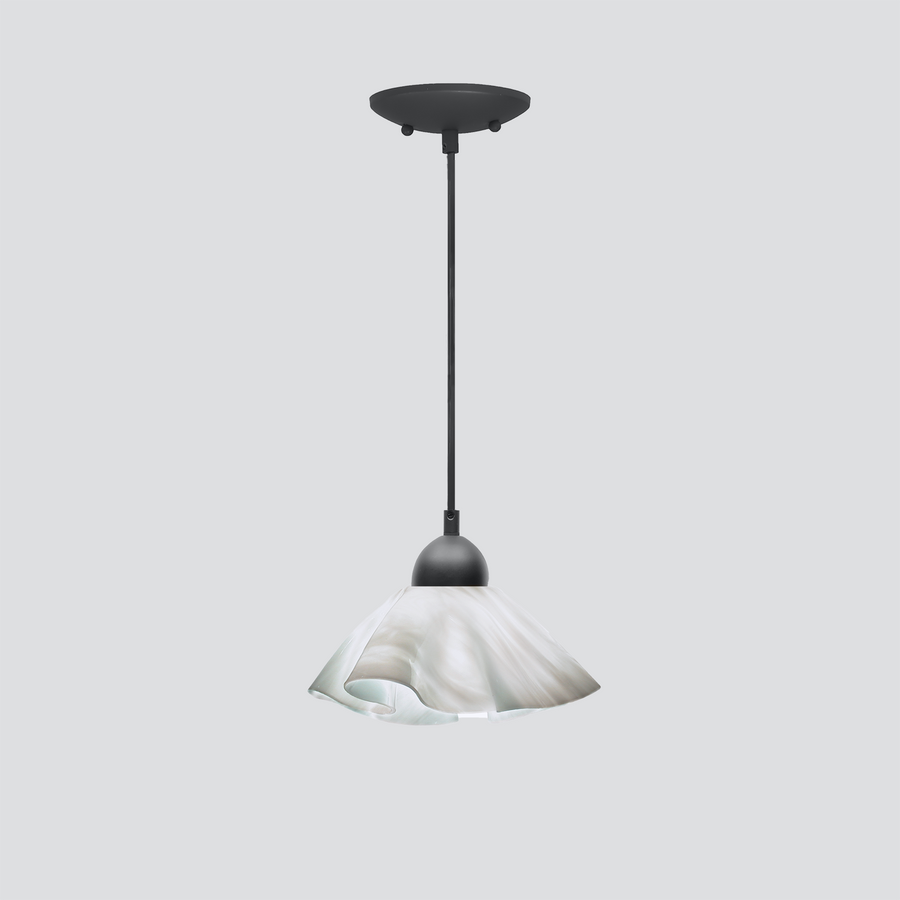 Jezebel Gallery Lily Signature 9" x 5" Small Lotus Pendant Light With Black Hardware