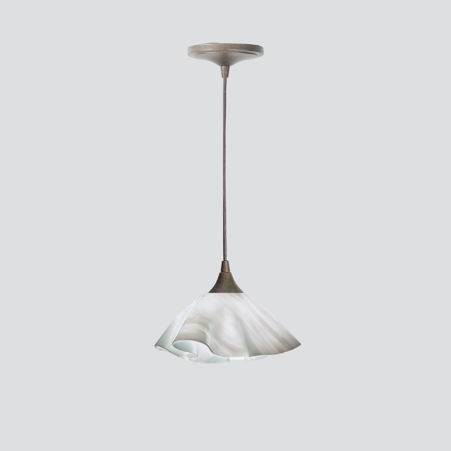 Jezebel Gallery Lily Signature 9" x 5" Small Lotus Pendant Light With Brown Hardware