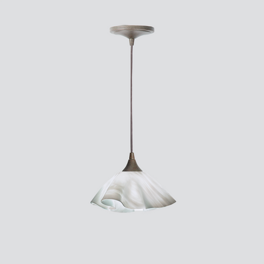 Jezebel Gallery Lily Signature 9" x 5" Small Lotus Pendant Light With Brown Hardware