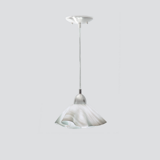 Jezebel Gallery Lily Signature 9" x 5" Small Lotus Pendant Light With Nickel Hardware