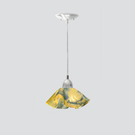 Jezebel Gallery Lily Signature 9" x 5" Small Strawflower Pendant Light With Nickel Hardware