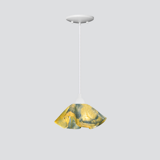 Jezebel Gallery Lily Signature 9" x 5" Small Strawflower Pendant Light With White Hardware