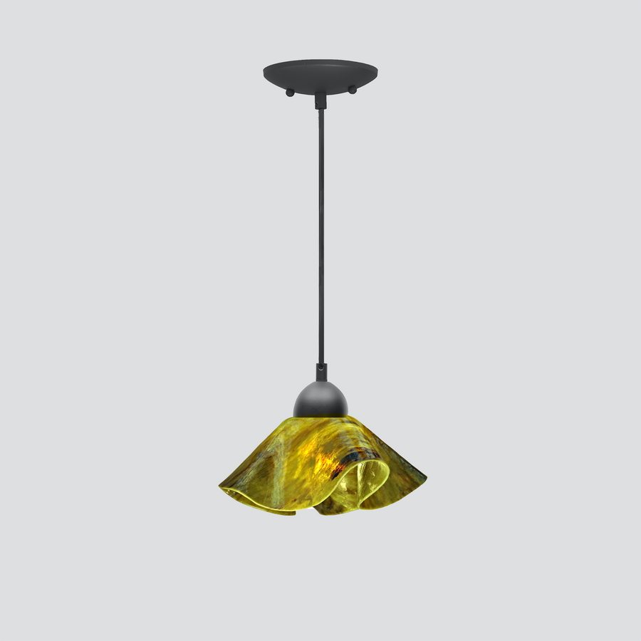 Jezebel Gallery Lily Signature 9" x 5" Small Treebark Pendant Light With Black Hardware